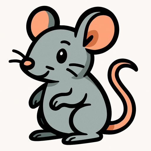 Mouse animal.
In-Game asset.  2d.  High contrast.  No shadows
