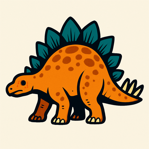 Stegosaurus.
In-Game asset.  2d.  High contrast.  No shadows