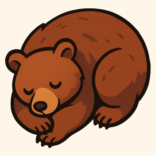 sleeping Bear top view.
In-Game asset.  2d.  High contrast.  No shadows