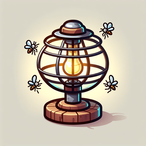 mosquito trap lamp. cartoon..
Single Game Texture. In-Game asset. 2d. Blank background. High contrast. No shadows.