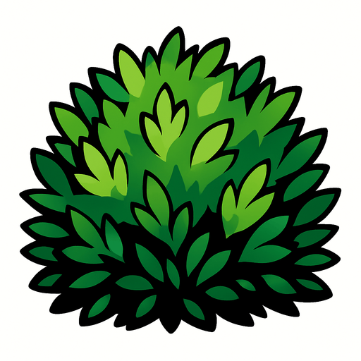 Çalı.
In-Game asset.  2d.  High contrast.  No shadows