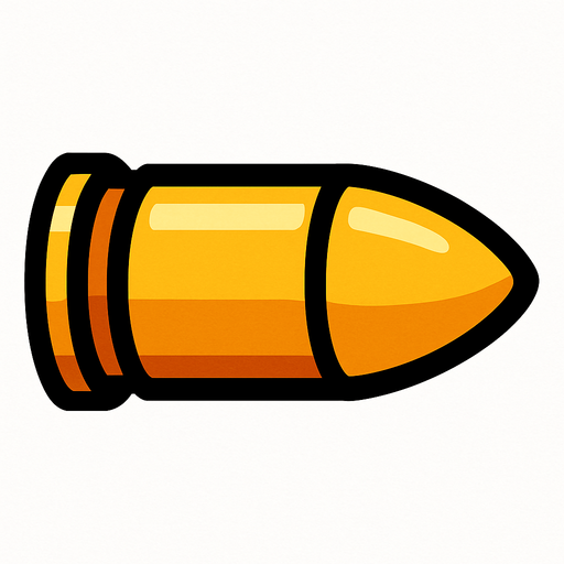 Bullet.
In-Game asset.  2d.  High contrast.  No shadows