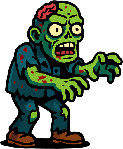 Zombie.
In-Game asset.  2d.  High contrast.  No shadows