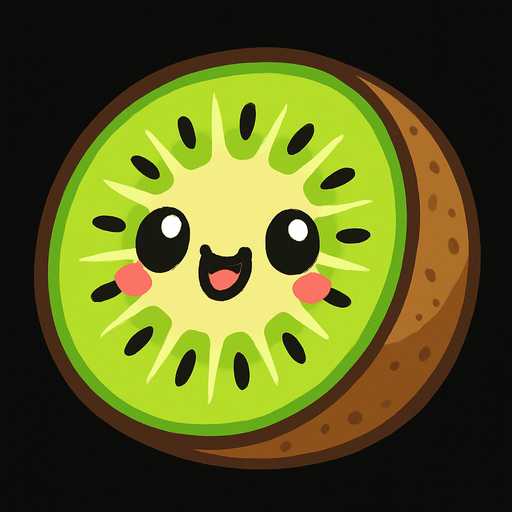 Kiwi with cute face.
In-Game asset.  2d.  High contrast.  No shadows