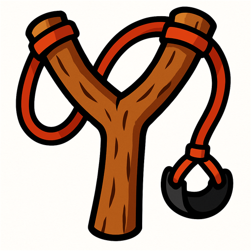 Slingshot.
In-Game asset.  2d.  High contrast.  No shadows