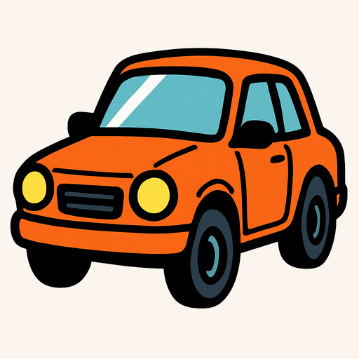 a car.
In-Game asset.  2d.  High contrast.  No shadows