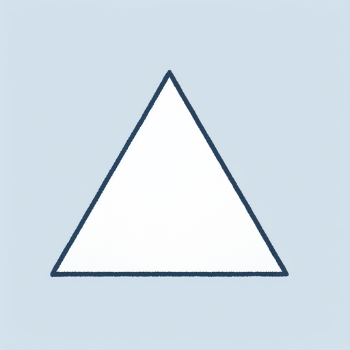 simple 2d white filled triangle shape.