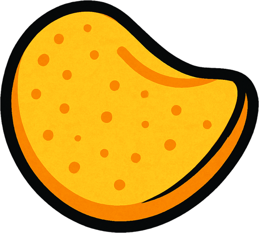 A potato chip.
In-Game asset.  2d.  High contrast.  No shadows