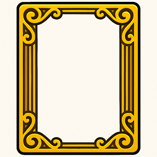 etrafı sarı işleme çerçeveli beyaz.
In-Game asset.  2d.  High contrast.  No shadows