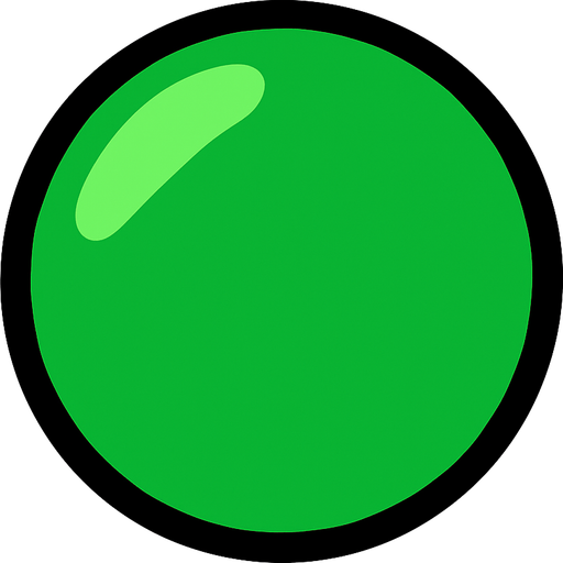 green ball.
In-Game asset.  2d.  High contrast.  No shadows
