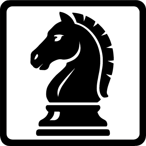Black Knight Chess.
In-Game asset.  2d.  High contrast.  No shadows