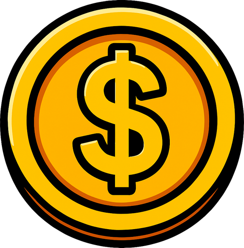 coin.
In-Game asset.  2d.  High contrast.  No shadows