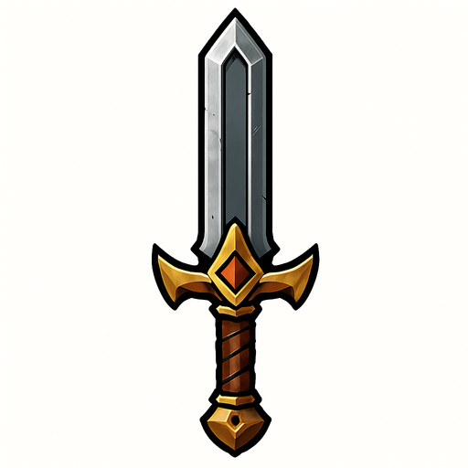 espada de guerra.
In-Game asset.  2d.  High contrast.  No shadows