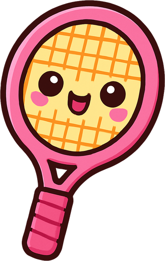 Raquette rose cute.
In-Game asset.  2d.  High contrast.  No shadows
