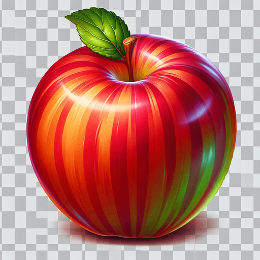 apple fruit.
Single Game Texture.  In-Game asset.  2d.  Blank background.  High contrast.  No shadows