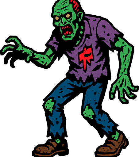 ZOMBIE.
In-Game asset.  2d.  High contrast.  No shadows