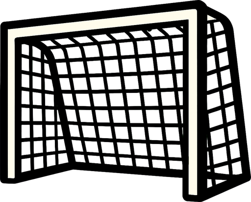 football goal.
In-Game asset.  2d.  High contrast.  No shadows