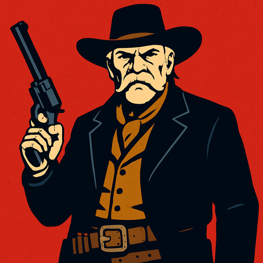 Make me a boss for RDR2.
In-Game asset.  2d.  High contrast.  No shadows