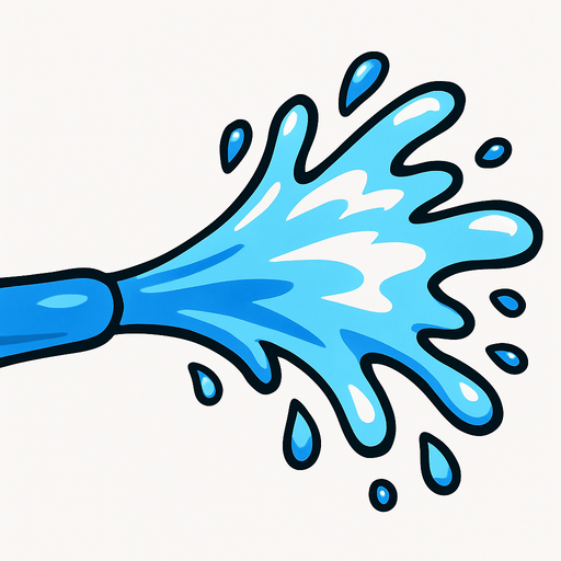 Water spraying forward
In-Game asset.  2d.  High contrast.  No shadows