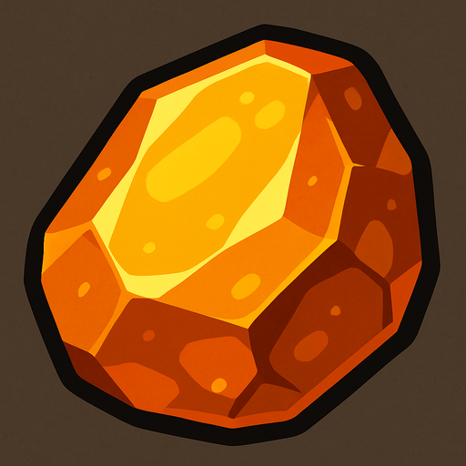 amber stone.
In-Game asset.  2d.  High contrast.  No shadows