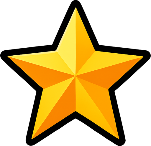 a star ⭐.
In-Game asset.  2d.  High contrast.  No shadows