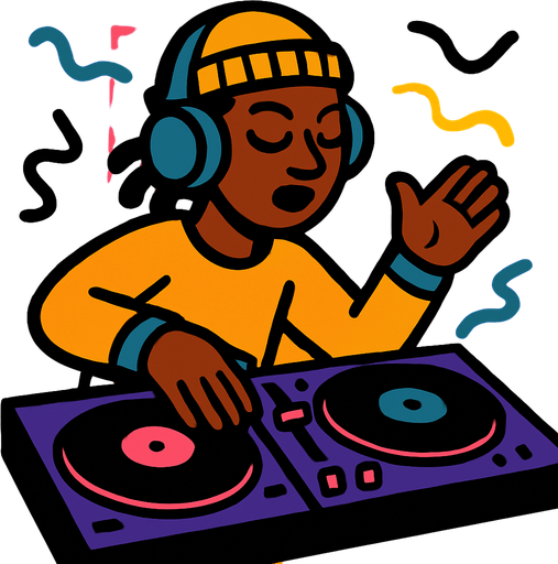 DJ ritmico.
In-Game asset.  2d.  High contrast.  No shadows