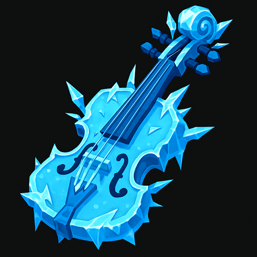 Violin congelante.
In-Game asset.  2d.  High contrast.  No shadows