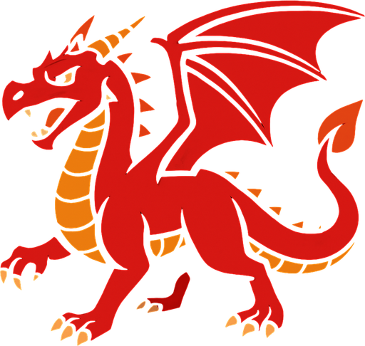 basic red fire dragon. 3d.
In-Game asset.  2d.  High contrast.  No shadows