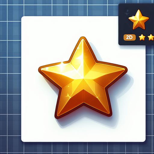 A little golden star..
Single Game Texture. In-Game asset. 2d. Blank background. High contrast. No shadows.