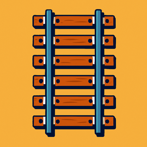 2d rail upside view.
In-Game asset.  2d.  High contrast.  No shadows