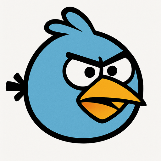 Angry Birds blue little bird.
In-Game asset.  2d.  High contrast.  No shadows