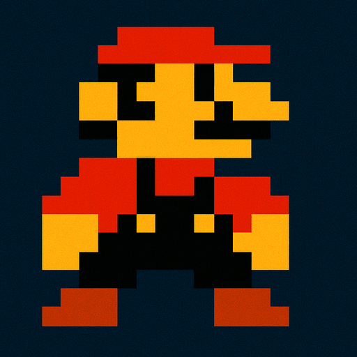 Mario 8-bit Pixley game style NES..
High contrast