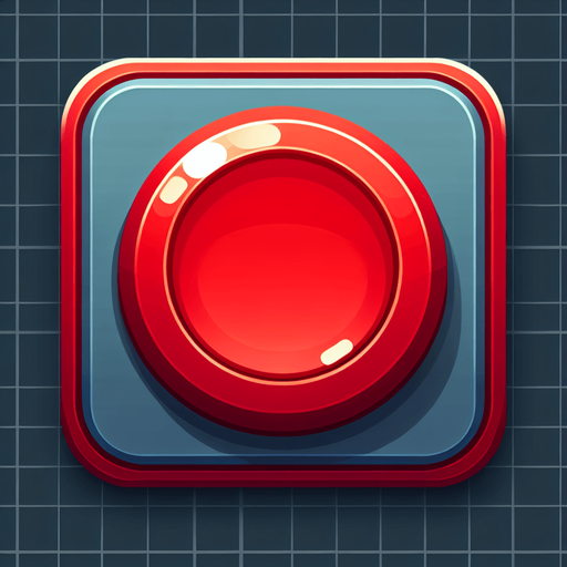 kırmızı buton.
Single Game Texture.  In-Game asset.  2d.  Blank background.  High contrast.  No shadows