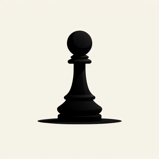 Black pawn.
Single Game Texture.  In-Game asset.  2d.  Blank background.  High contrast.  No shadows
