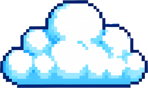 Creame una nubes pixelar.
In-Game asset.  2d.  High contrast.  No shadows