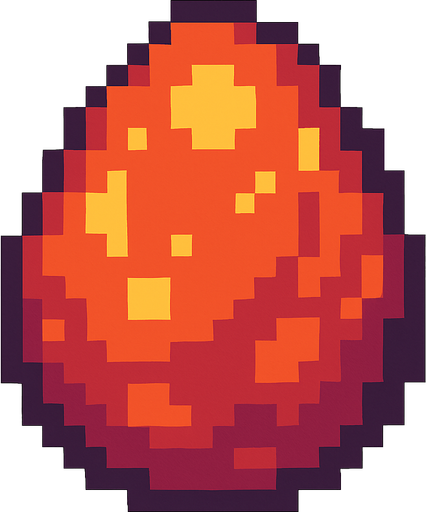 Dragon egg pixel.
In-Game asset.  2d.  High contrast.  No shadows