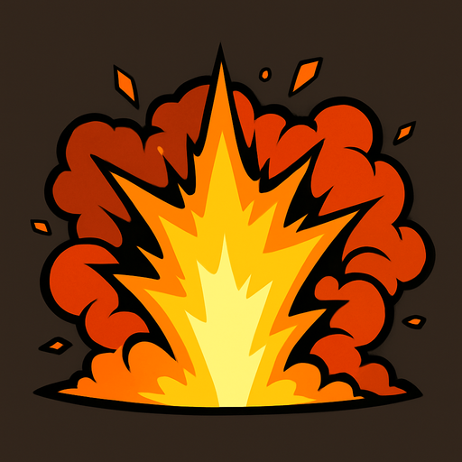 Explosion.
In-Game asset.  2d.  High contrast.  No shadows