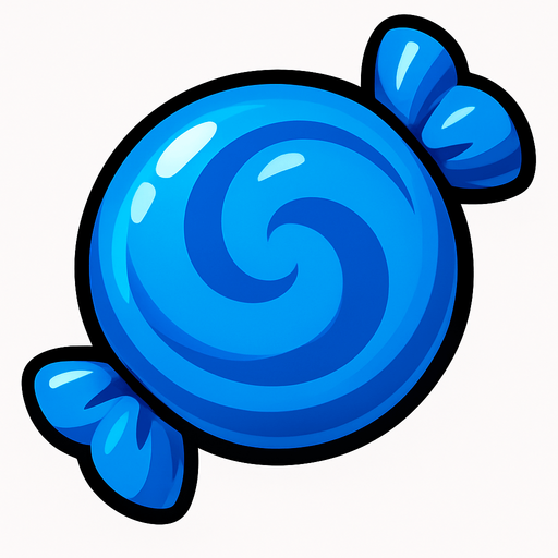circle blue candy.
In-Game asset.  2d.  High contrast.  No shadows