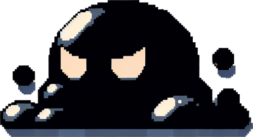 Un slime de sombra RPG con estilo suave y simple.
Single Game Texture.  In-Game asset.  2d.  Blank background.  High contrast.  No shadows