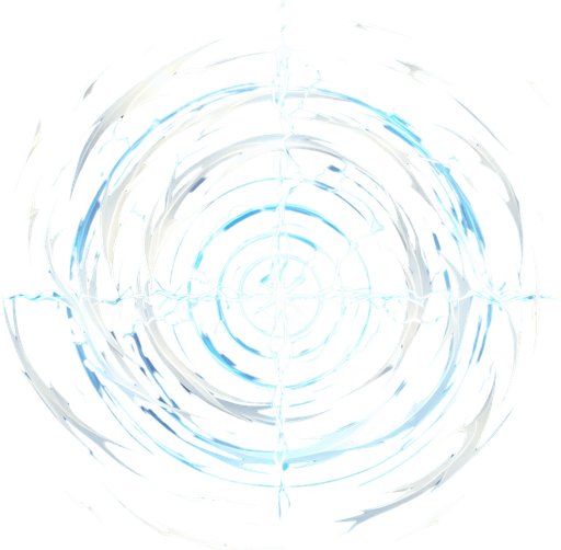 Concentric circles or energy waves expanding outwards from a central point. The waves could be depicted as sharp lines of light blue or white energy. Could also incorporate small lightning-like sparks within the surge..
Single Game Texture.  In-Game asset.  2d.  Blank background.  High contrast.  No shadows