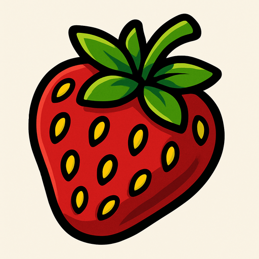 strawberry.
In-Game asset.  2d.  High contrast.  No shadows