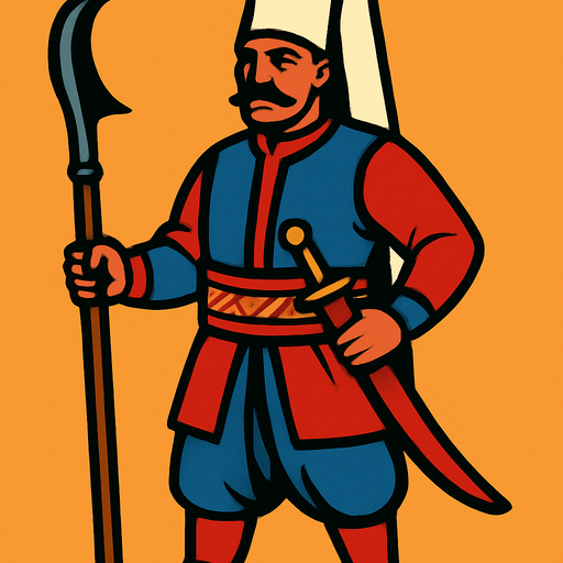 Ottoman Janissary.
In-Game asset.  2d.  High contrast.  No shadows