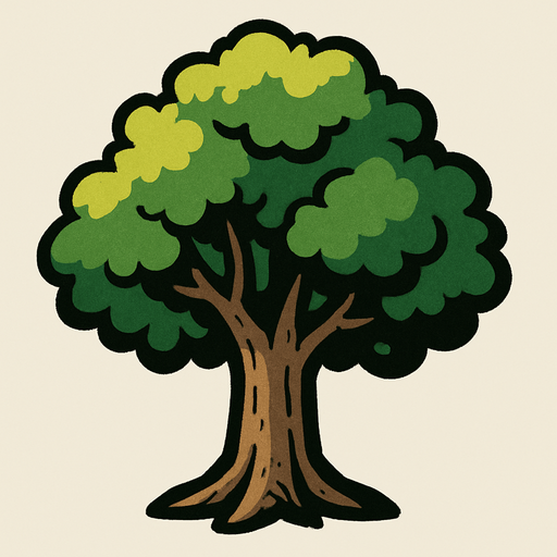 Arbre.
In-Game asset.  2d.  High contrast.  No shadows