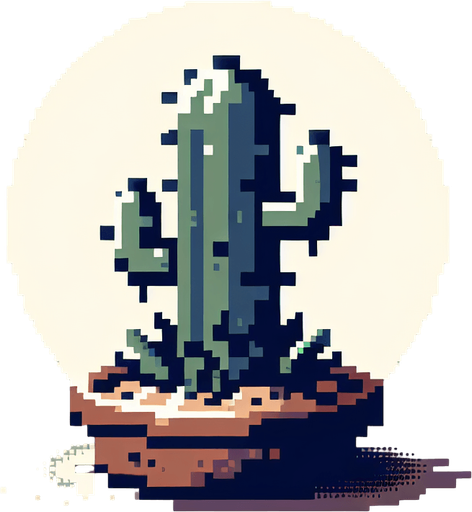 Create some cactus.
Single Game Texture.  In-Game asset.  2d.  Blank background.  High contrast.  No shadows