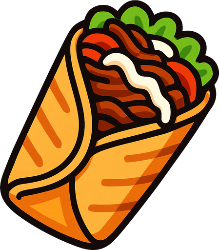 Döner Shavurma.
In-Game asset.  2d.  High contrast.  No shadows