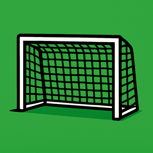 A football goal.
In-Game asset.  2d.  High contrast.  No shadows
