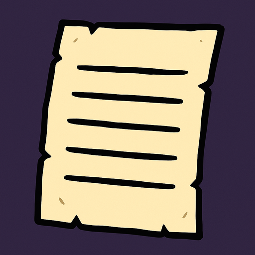 paper.
In-Game asset.  2d.  High contrast.  No shadows