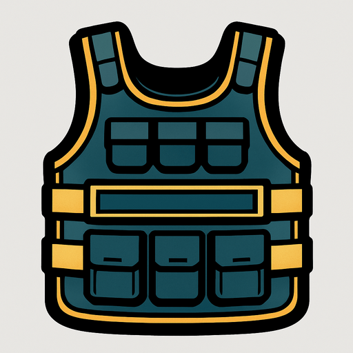 chaleco antibalas.
In-Game asset.  2d.  High contrast.  No shadows