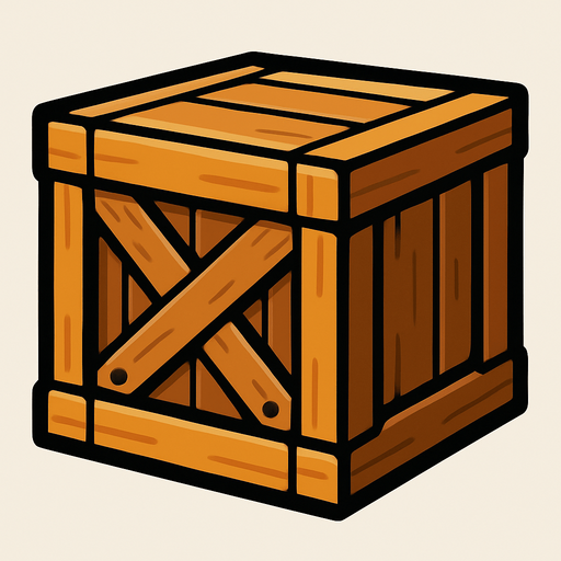 Box.
In-Game asset.  2d.  High contrast.  No shadows