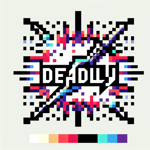 colored text saying (DEADLY). sharp dagger edges around the text. pixelated. 8 bit. retro Single Game Texture. In-Game asset. 2d. Blank background. High contrast. No shadows.